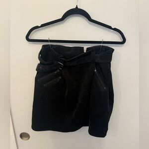 Lush Black Skirt Sz Medium Womens Belted Corduroy mini skirt.